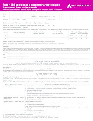 Fillable Online Individual Investors Fatca And Crs Self Certification