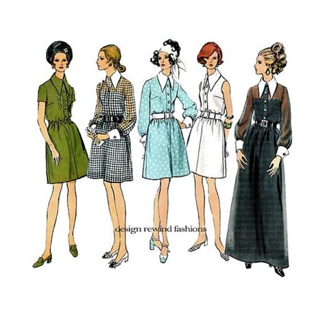 1960s Vogue 2152 Dress Pattern Maxi Shirtdress Pattern Day Etsy Simplicity Patterns Dresses