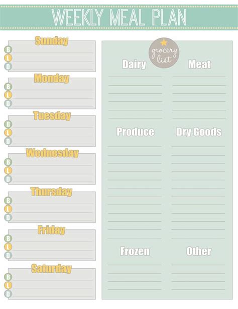 Free Printable Weekly Meal Planner + Calendar