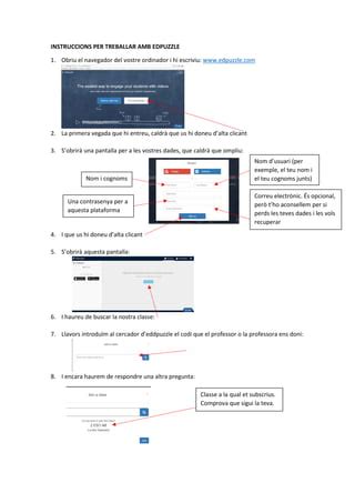 Edpuzzle Instruccions Per A Donar S Hi D Alta Pdf