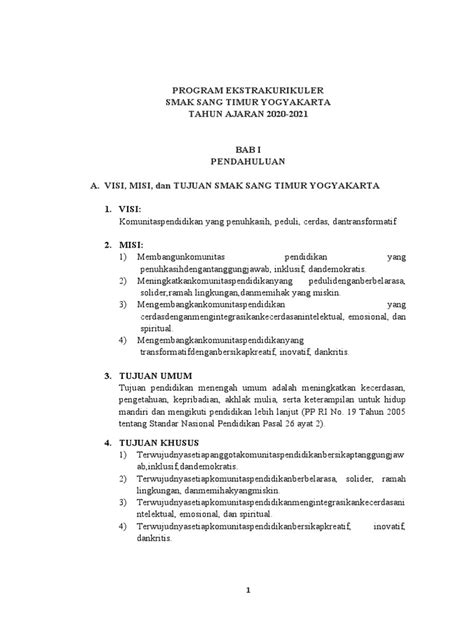 Contoh Program Ekstrakurikuler Pdf