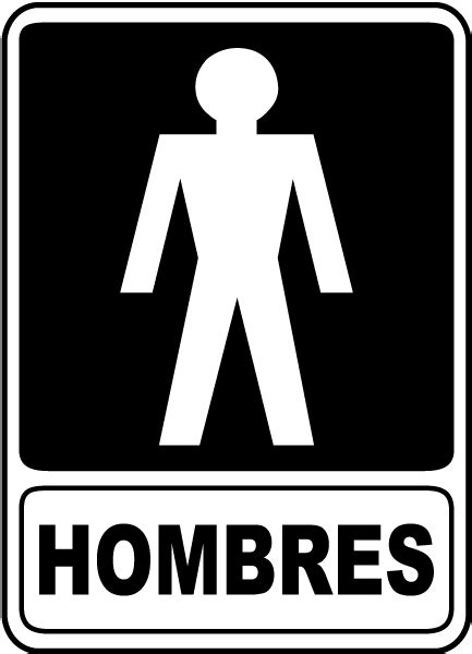 Spanish Men Restroom Sign F4917 - by SafetySign.com