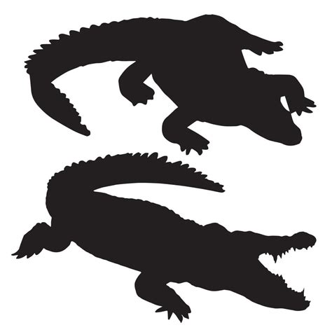 Crocodile silhouette art 7490916 Vector Art at Vecteezy