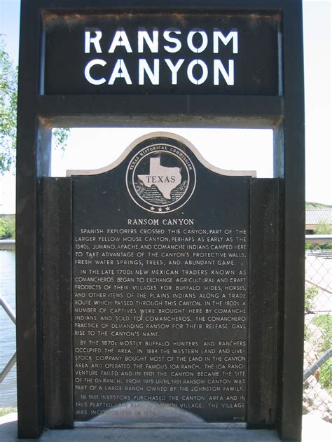 Ransom Canyon historical marker 2007 – Kaye Spencer