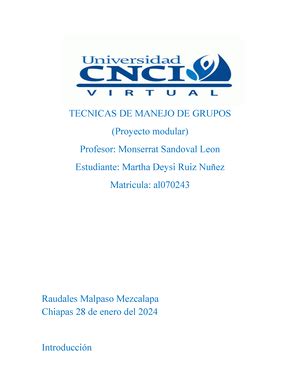 Act 2 Tecnicas De Manejo De Grupos Universidad CNCI Virtual TECNICAS