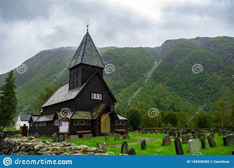 Small and Black Viking Church in Norway Stock Image - Image of ...