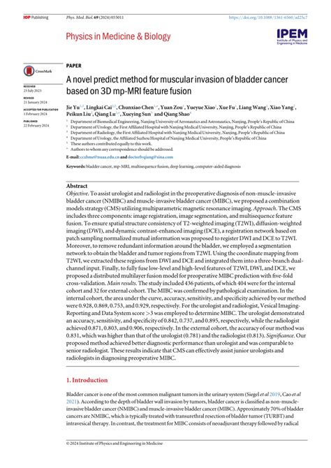 A Novel Predict Method For Muscular Invasion Of Bladder Cancer Based On