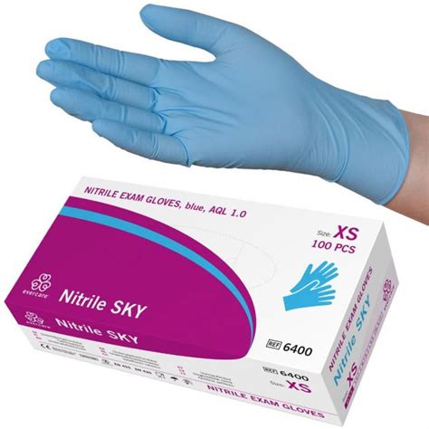 Examination Gloves Nitrile Sky Blue Physioparts Ie