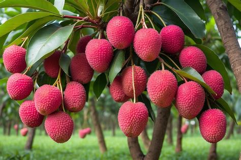 Premium Photo Fresh Lychee Lichi In Orchard Of Northern Thailand