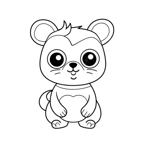 Cute Animals Coloring Page Animal Coloring Pages Outline Sketch Drawing ...