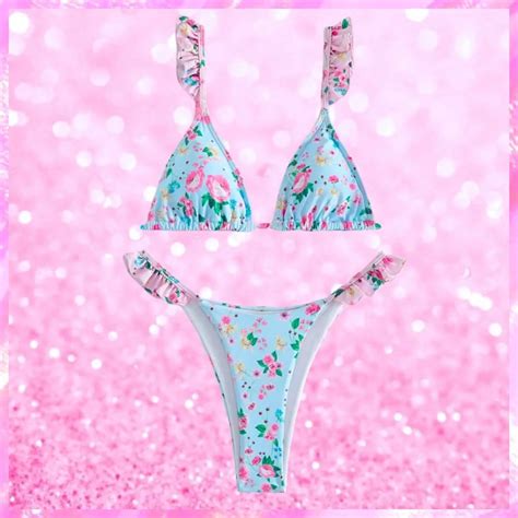 Two Piece Beach Bikini Set Pink Sugar Fashion