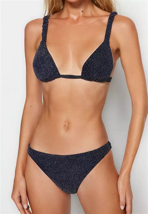 Buy Trendyol Triangle Glittery Bikini Set Online Zalora Malaysia