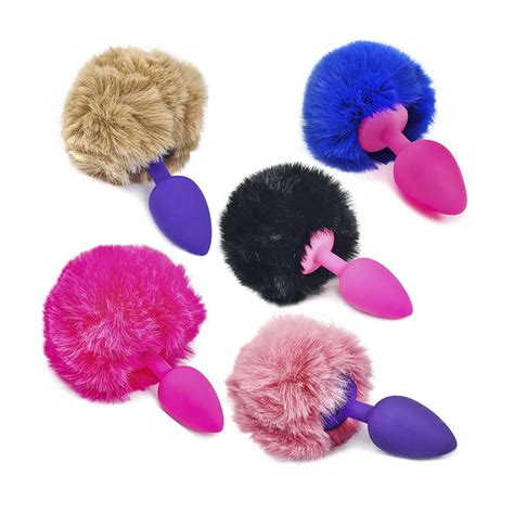 PLUG ANAL DE POMPÓN DE PELUCHE GRANDE JTSEX Jtech