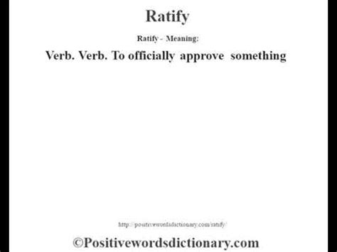 Ratify definition | Ratify meaning - YouTube