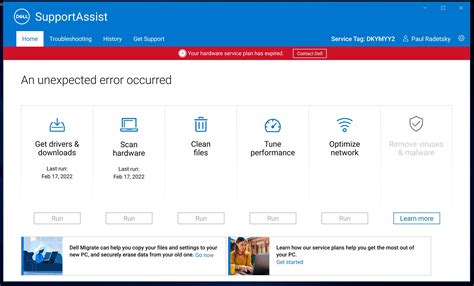 Dell SupportAssist "Unexpected Error"? : r/Dell