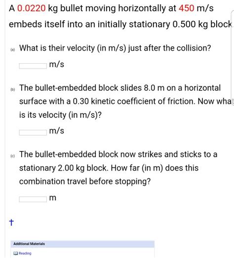 Solved A Kg Bullet Moving Horizontally At M S Chegg