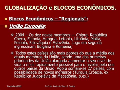 PPT GLOBALIZAÇÃO E BLOCOS ECONÔMICOS PowerPoint Presentation free