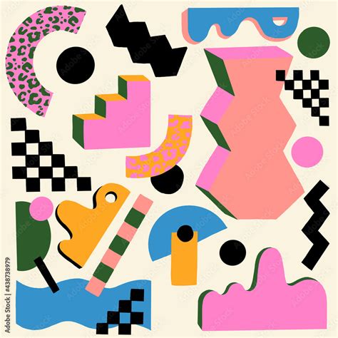 Retro Abstract Shapes Stock Illustration | Adobe Stock