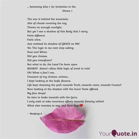 becoming Isha ( An In... | Quotes & Writings by Nandpriya A | YourQuote