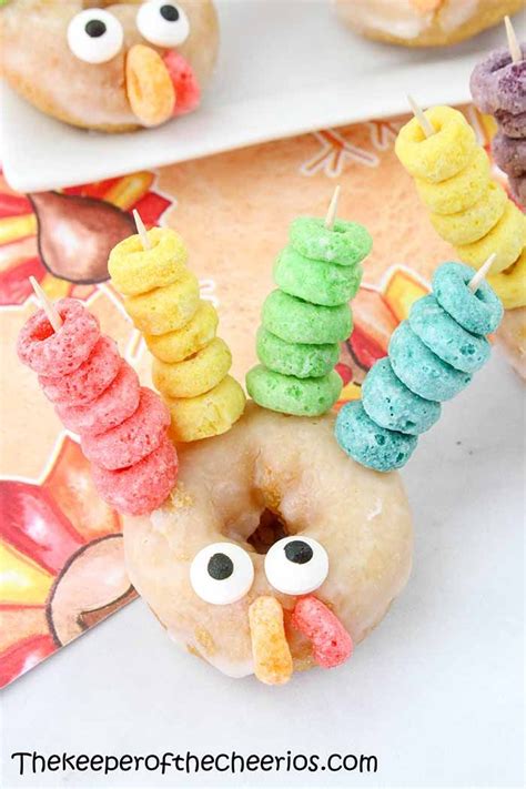 Turkey Donuts The Keeper Of The Cheerios Thanksgiving Food Crafts