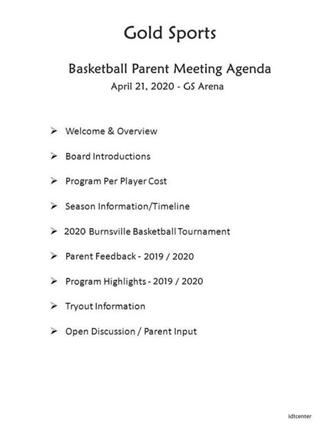 Coaches Meeting Template