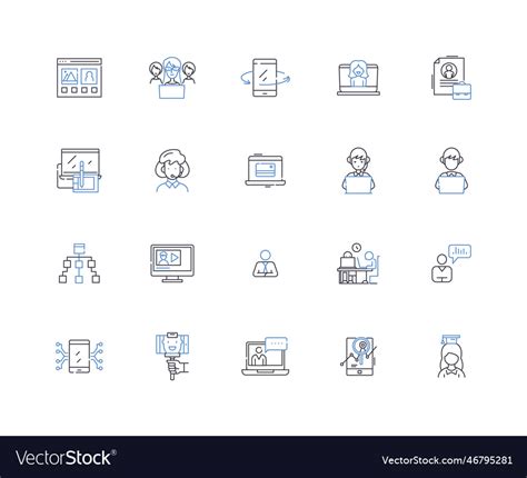 Bookkeeping Account Line Icons Collection Ledger Vector Image