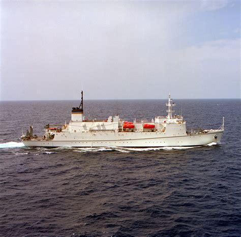 A Starboard Beam View Of The Surveying Ship USNS WATERS T AGS 45