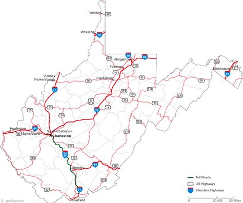 Wv Road Map With Counties - Liva Sherry