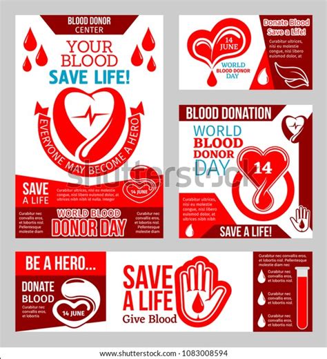 World Blood Donor Day Banner Blood Stock Vector Royalty Free 1083008594