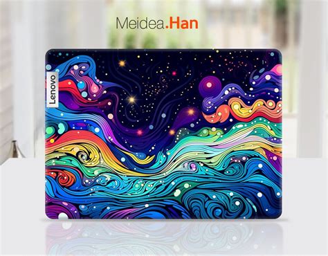 Custom Laptop Skin Lenovo Yoga Vinyl Decal Personalization T Colorful Starry Oil Painting