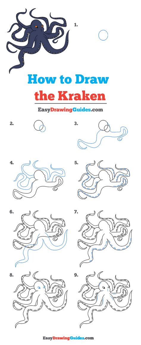 How To Draw The Kraken Really Easy Drawing Tutorial Octopus Drawing