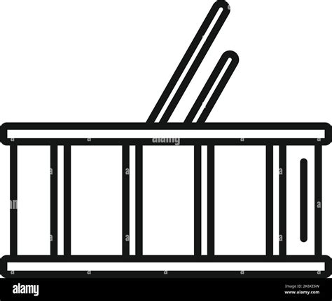 Old Drum Icon Outline Vector Music Instrument Acoustic Snare Stock