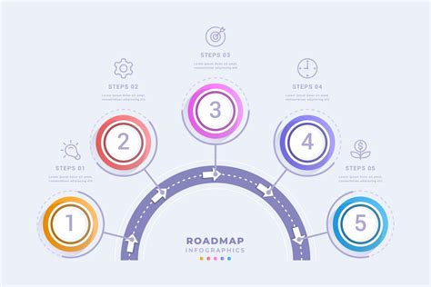 Professional Roadmap Infographic Template With Five Steps Design Illustration 7059384 Vector Art