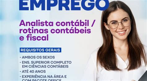 O SINE esta ofertando vaga de emprego para Analista contábil rotinas