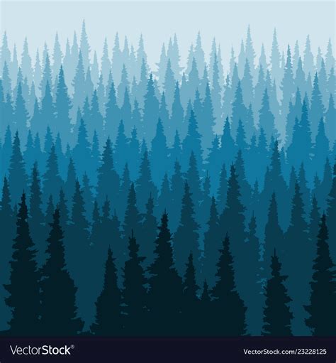 Forest background pine trees silhouette template Vector Image