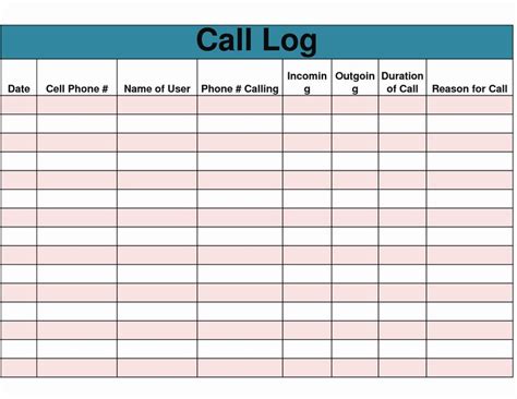 The Benefits Of Using A Phone Call Log Form - Free Sample, Example ...