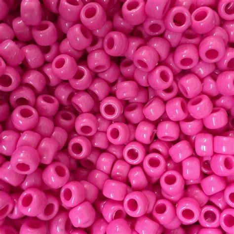 Pink Opaque 9x6mm Pony Beads Dummy Clips Pram Charms Pony Beads