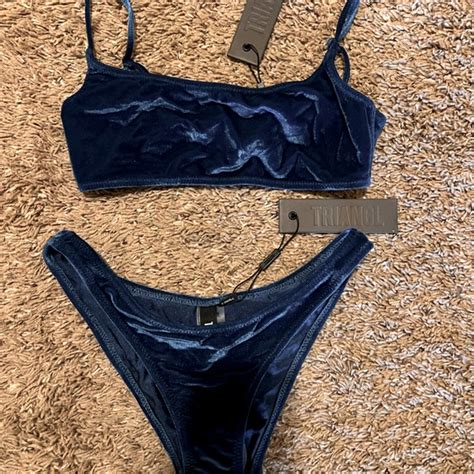 Triangl Swimwear Swim Nwt Triangl Dreamland Blue Velvet Bikini Sxs