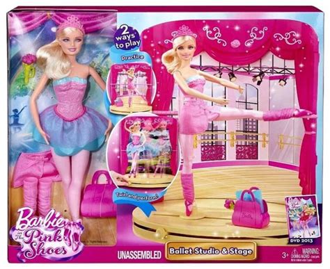 Barbie Pink Shoes Ballet Studio Playset (#Y8517, 2013) details and ...