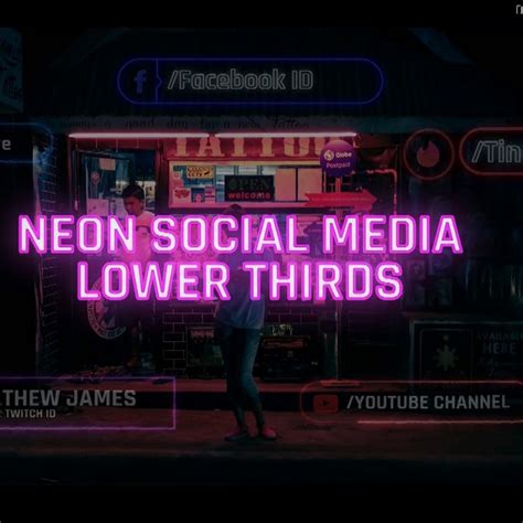 Neon Social Media Lower Thirds Motion Graphics Template