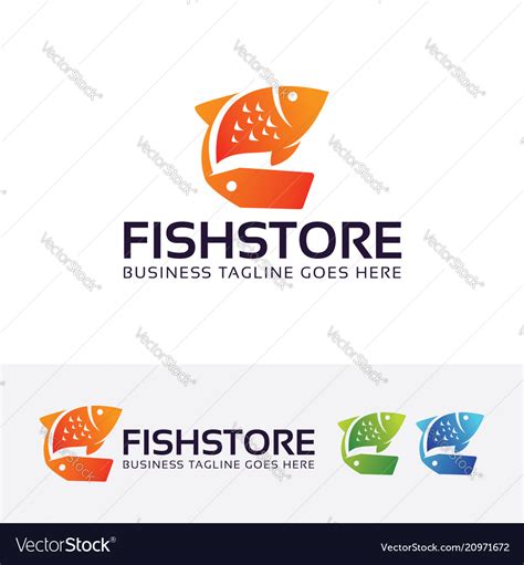 Fish store logo design Royalty Free Vector Image