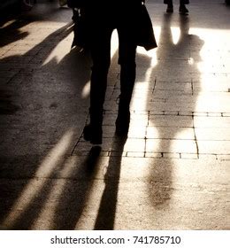 Blurry Shadow Silhouette People Walking On Stock Photo 741785710