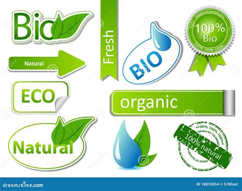 Bio Sticker Set Stock Vector Image Of Ecological Business 18874554