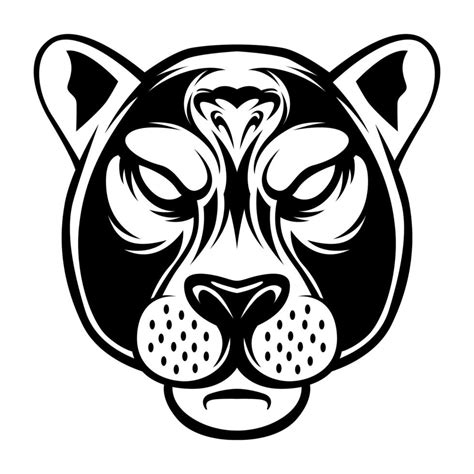 Panther Vector Panther Head Drawing Black And White Logo Design Vector