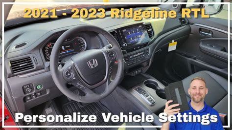 2021 2023 Honda Ridgeline RTL Personalized Vehicle Settings YouTube