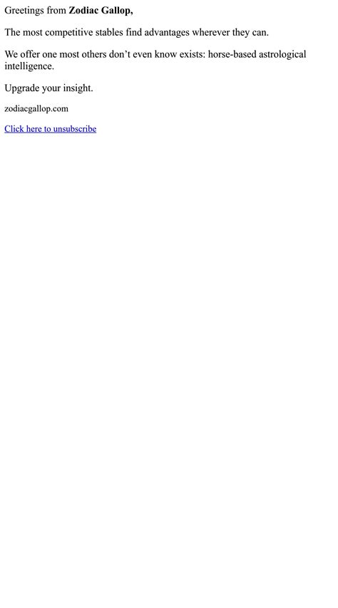 Email Inspiration from ZODIAC GALLOP - Email Love