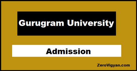 Gurugram University Admission 2023 24 Dates Application Form Merit Lists Zero Vigyan