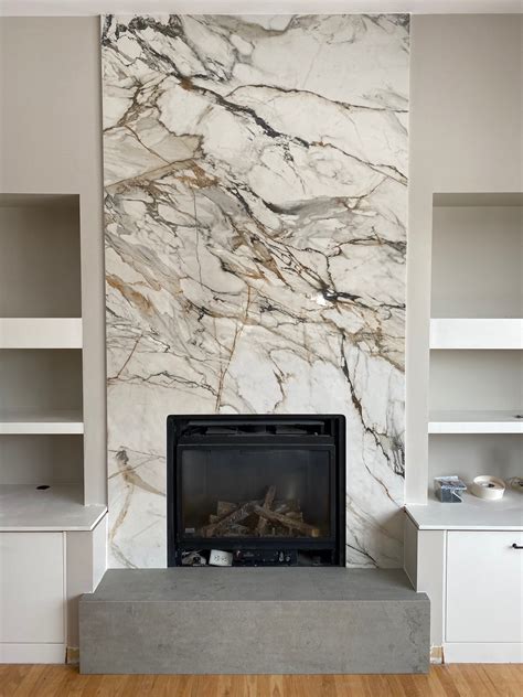 Fireplace: Beton & Calacatta Luxe Sintered Stone - Marble Trend | Marble, Granite, Travertine ...