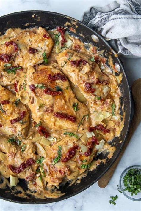 Creamy Sun Dried Tomato Artichoke Chicken Quick Quick And Easy