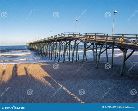 Kure Beach Pier In North Carolina Stock Image Image Of Fishing Sand